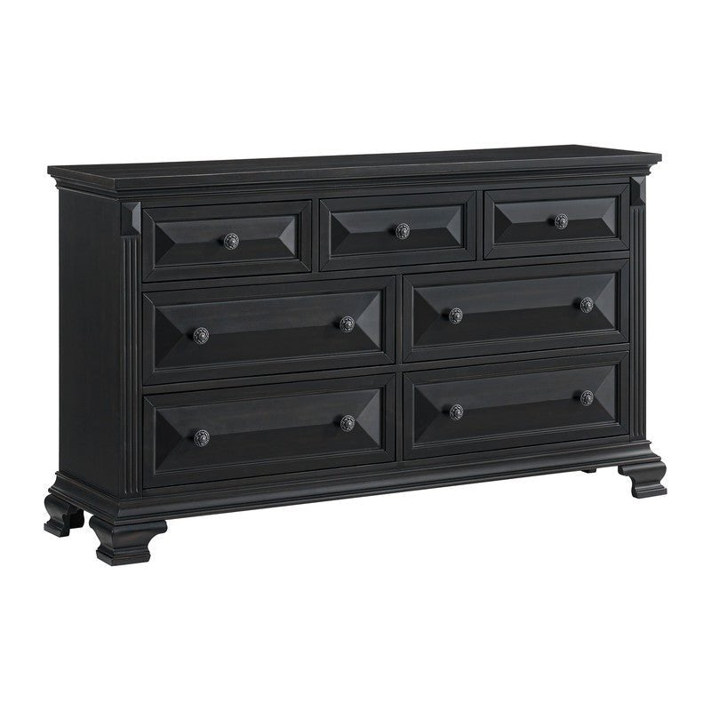 Bridgestone 7 - Drawer Dresser in Black - Al Rugaib Furniture