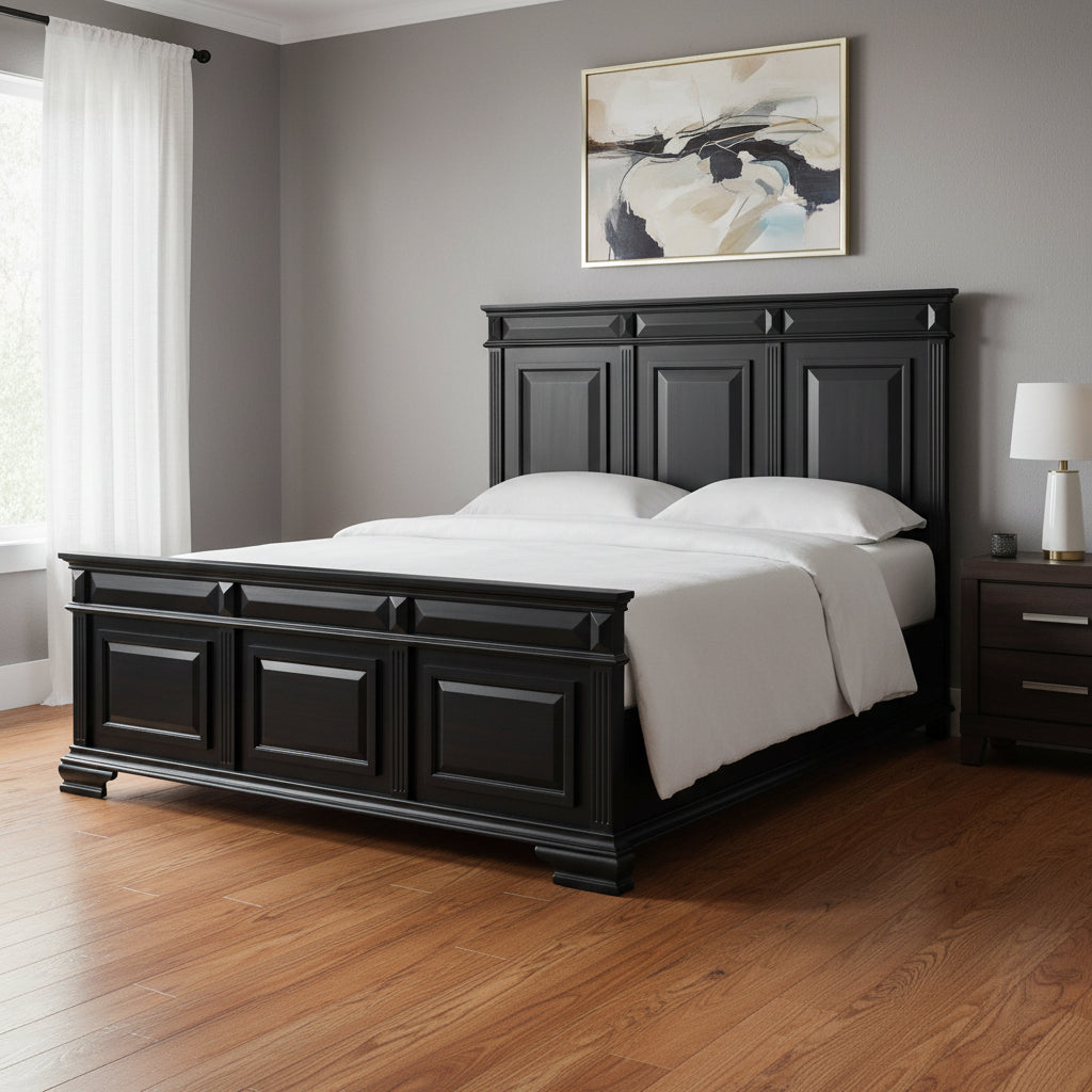 Bridgestone King Panel Bed in Black Beds| Roots Furniture