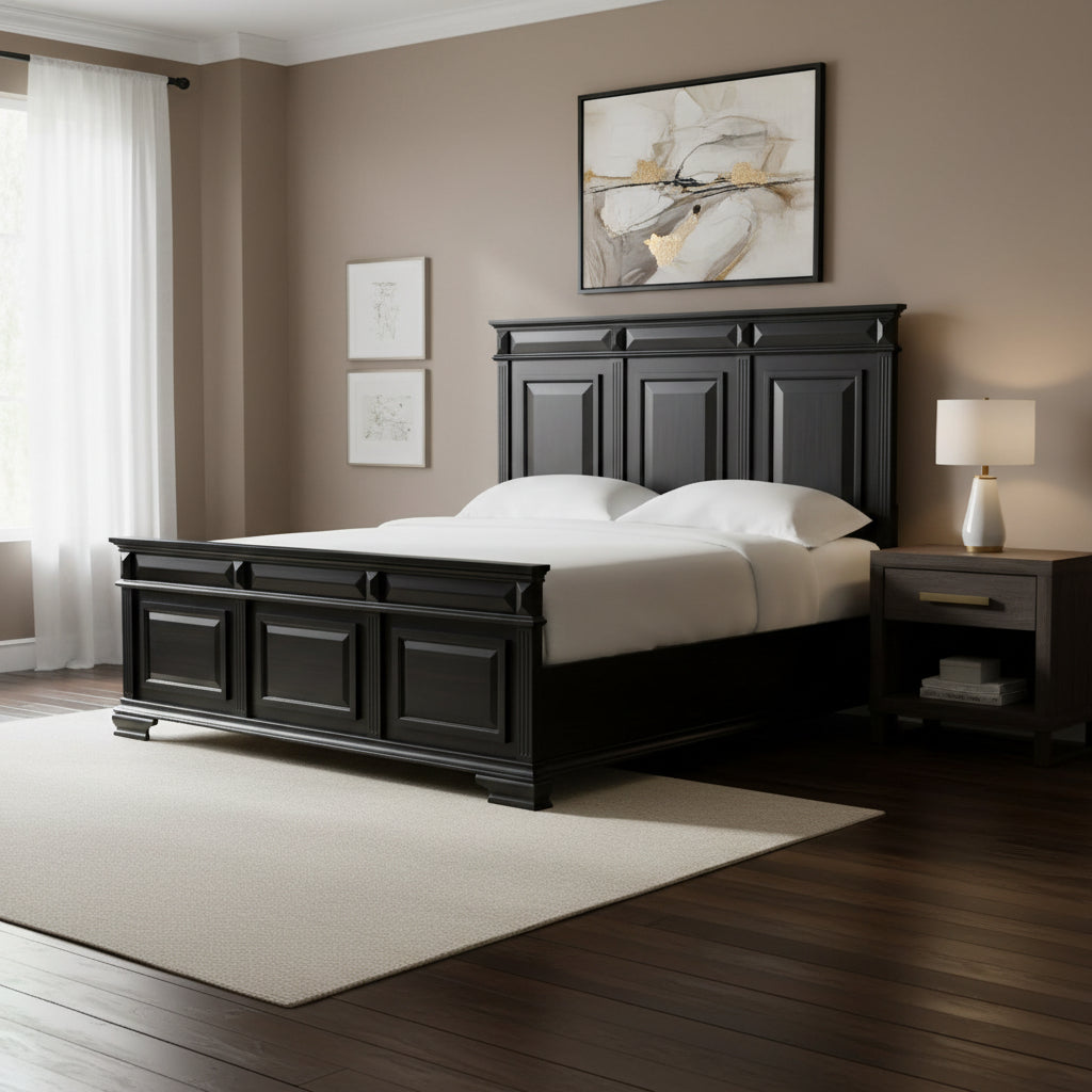 Bridgestone Queen Panel Bed in Black Beds| Roots Furniture