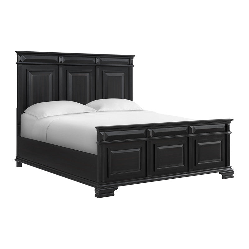 Bridgestone Queen Panel Bed in Black - Al Rugaib Furniture