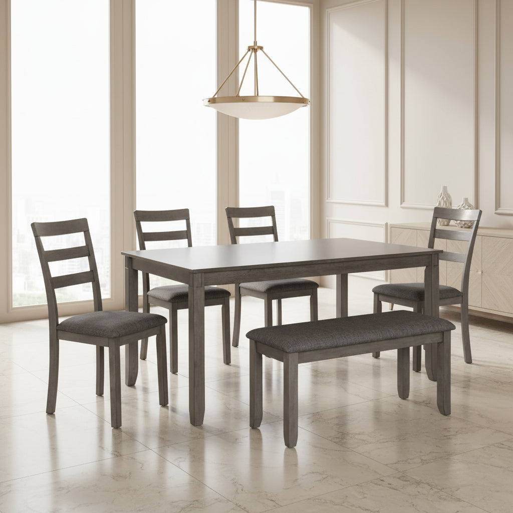 Bridson Dining Table and Chairs with Bench (Set of 6) Dining Room Sets| Ashley Homestore