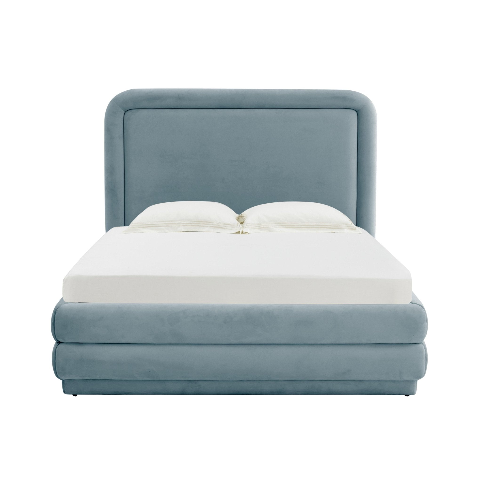 Briella Bluestone Velvet Bed in Full Beds| TOV
