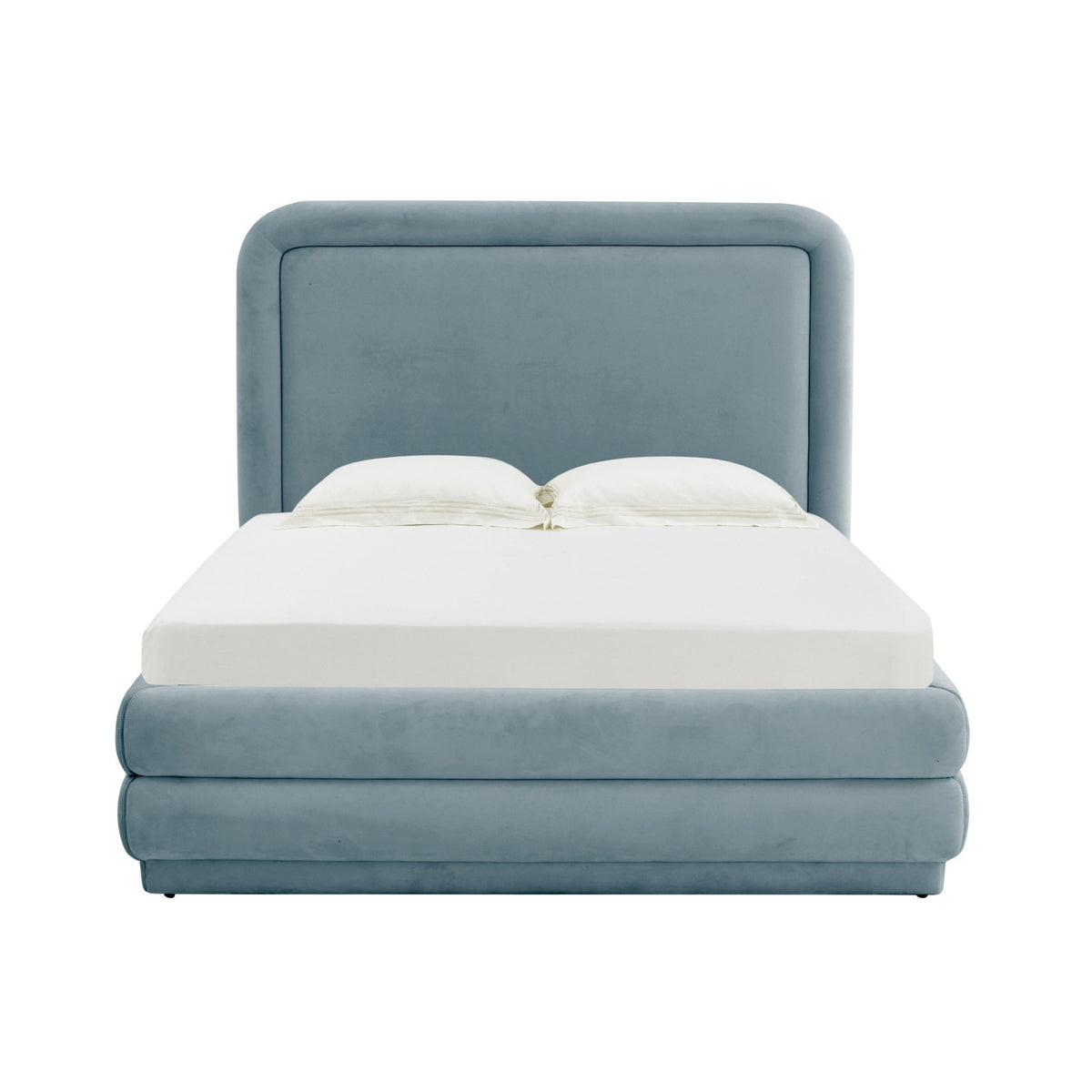 Briella Bluestone Velvet Bed in King Beds| TOV