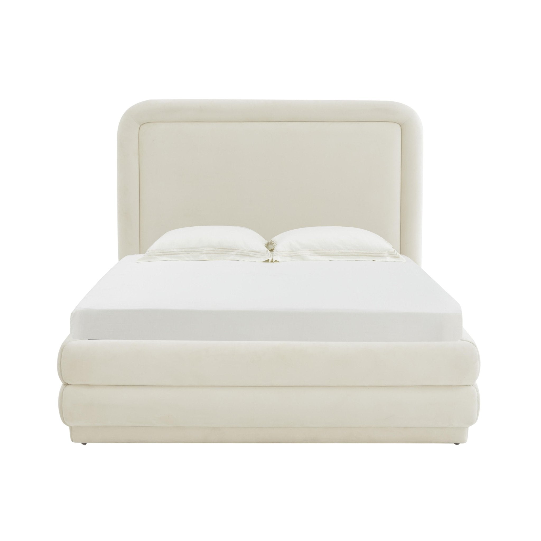 Briella Cream Velvet Bed in King Beds| TOV
