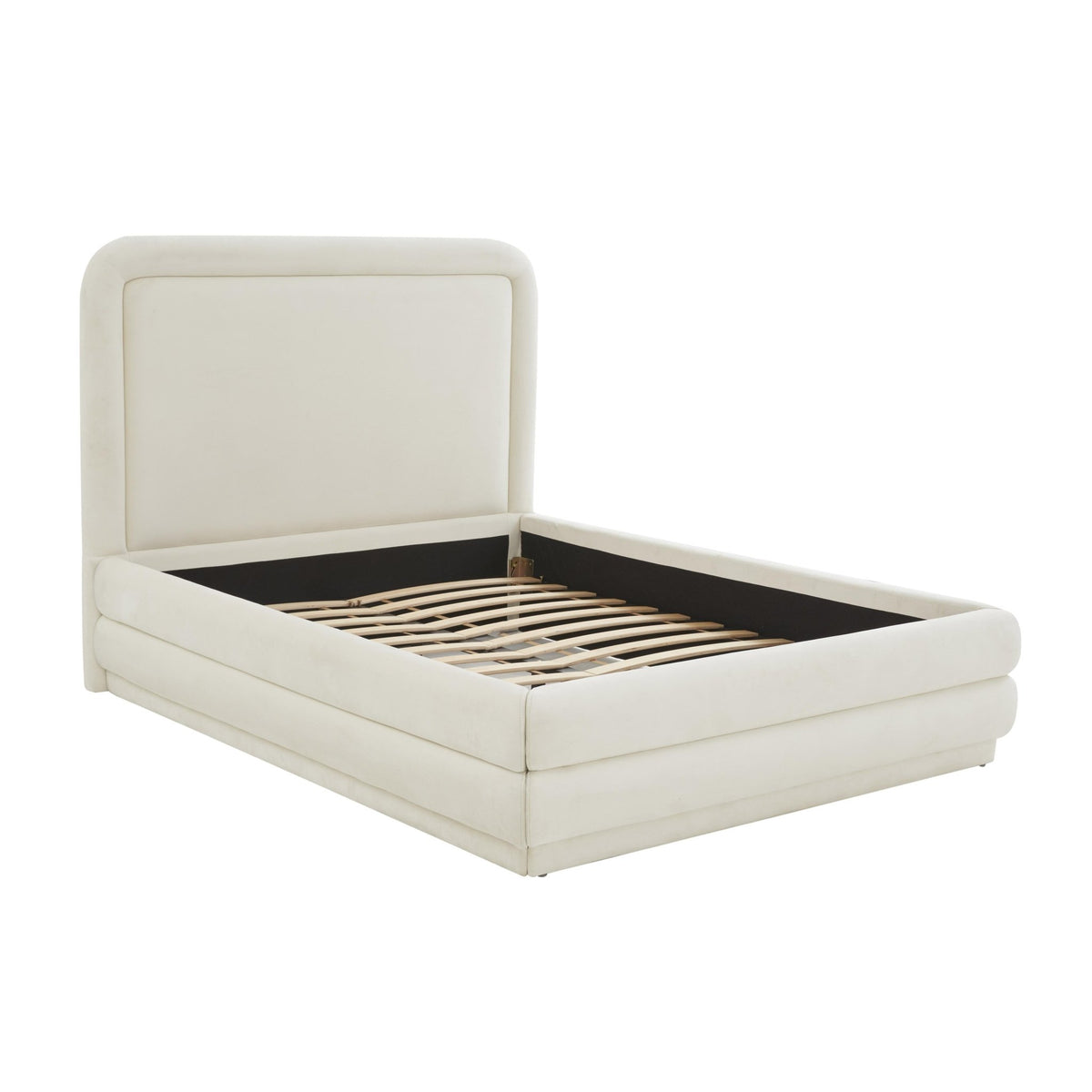 Briella Cream Velvet Bed in King Beds| TOV