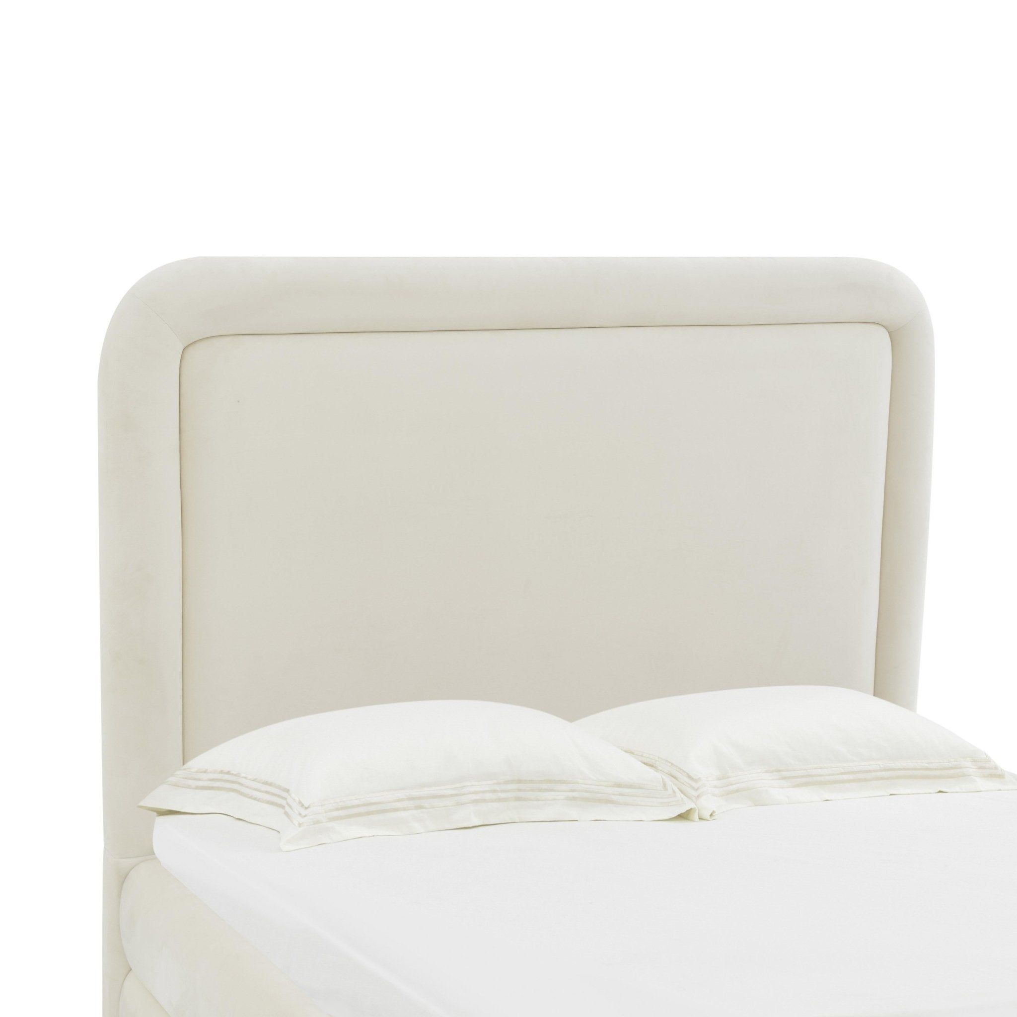 Briella Cream Velvet Bed in King Beds| TOV