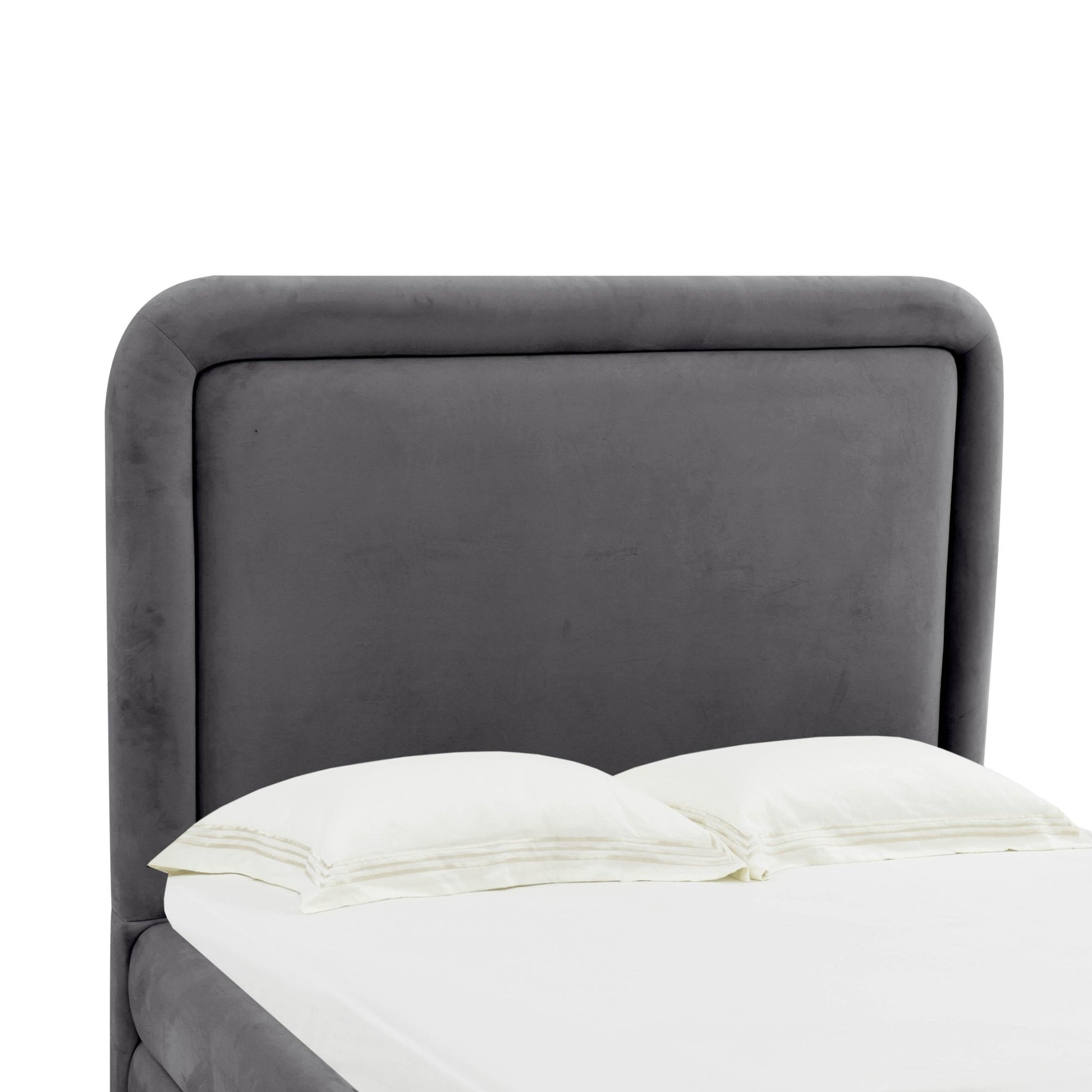 Briella Dark Grey Velvet Bed in Full Beds| TOV
