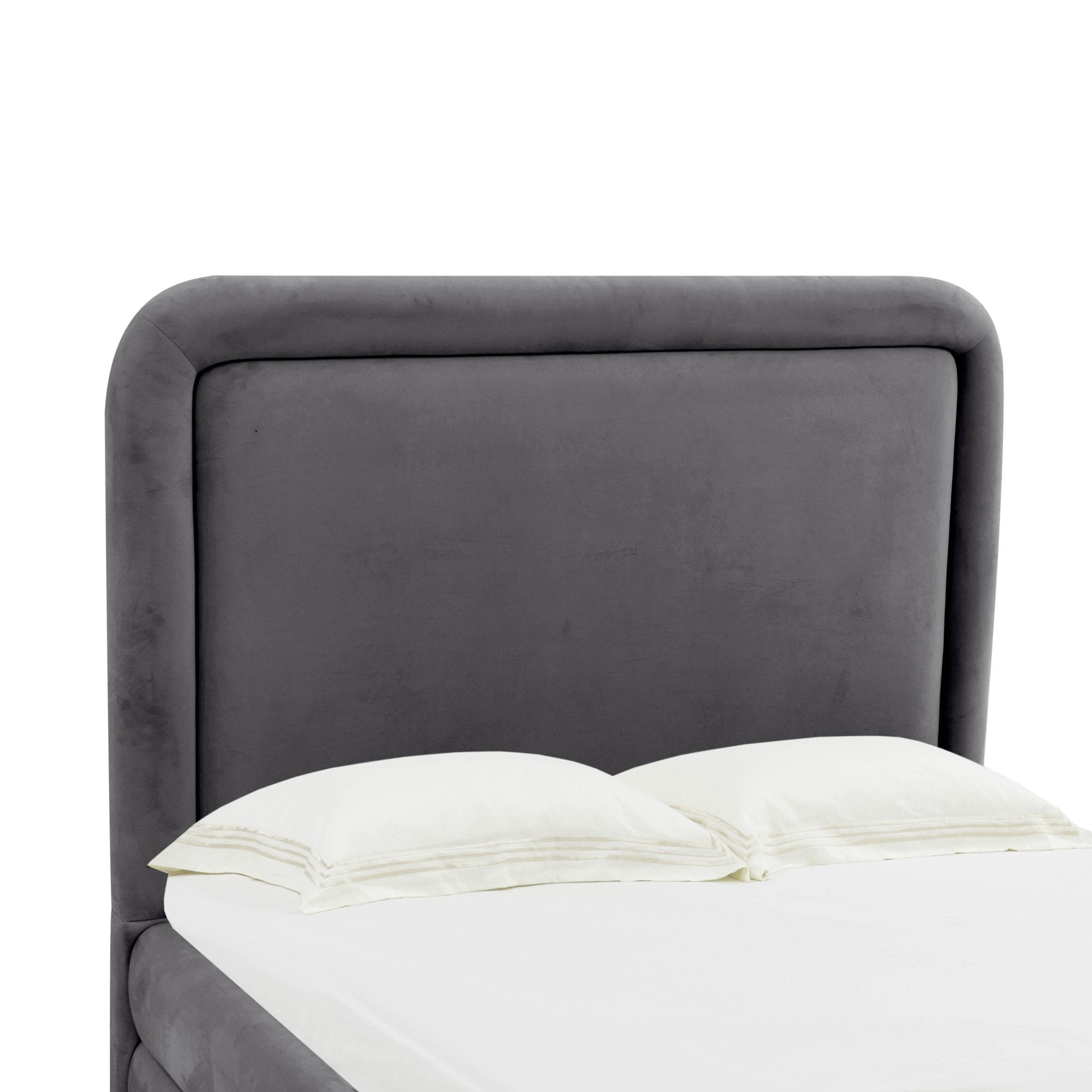 Briella Dark Grey Velvet Bed in Full Beds| TOV