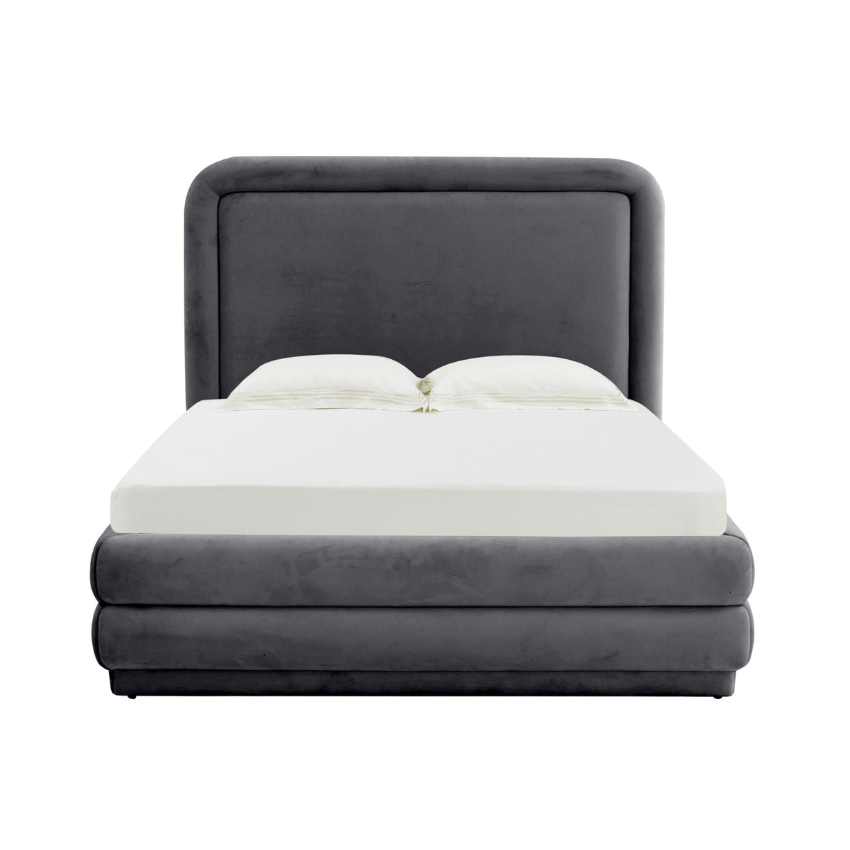 Briella Dark Grey Velvet Bed in Full Beds| TOV