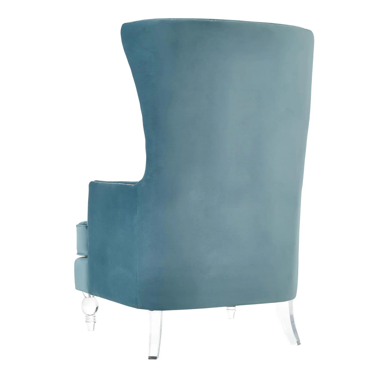 Bristol Sea Blue Velvet Chair with Lucite Legs Chairs| TOV
