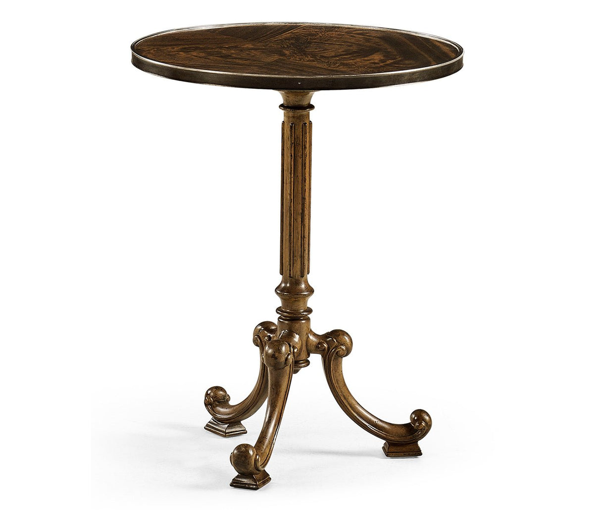 Brompton Collection - Brown Mahogany Lamp Table with Brass Moulding Accent & End Tables| Jonathan Charles