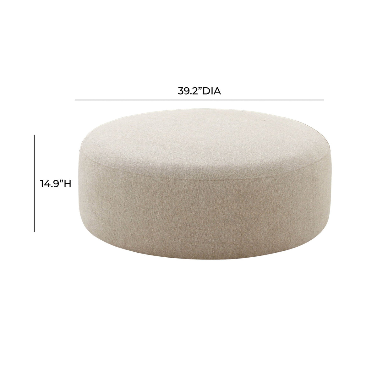 Broohah Beige Micro-Herringbone Ottoman Ottomans| TOV