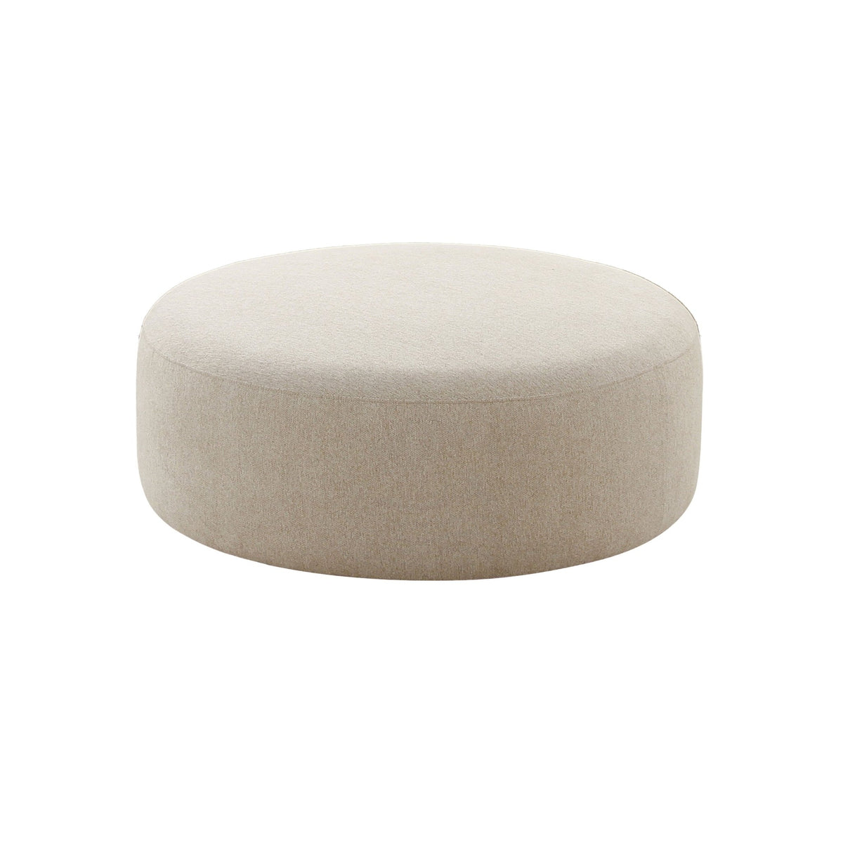 Broohah Beige Micro-Herringbone Ottoman Ottomans| TOV