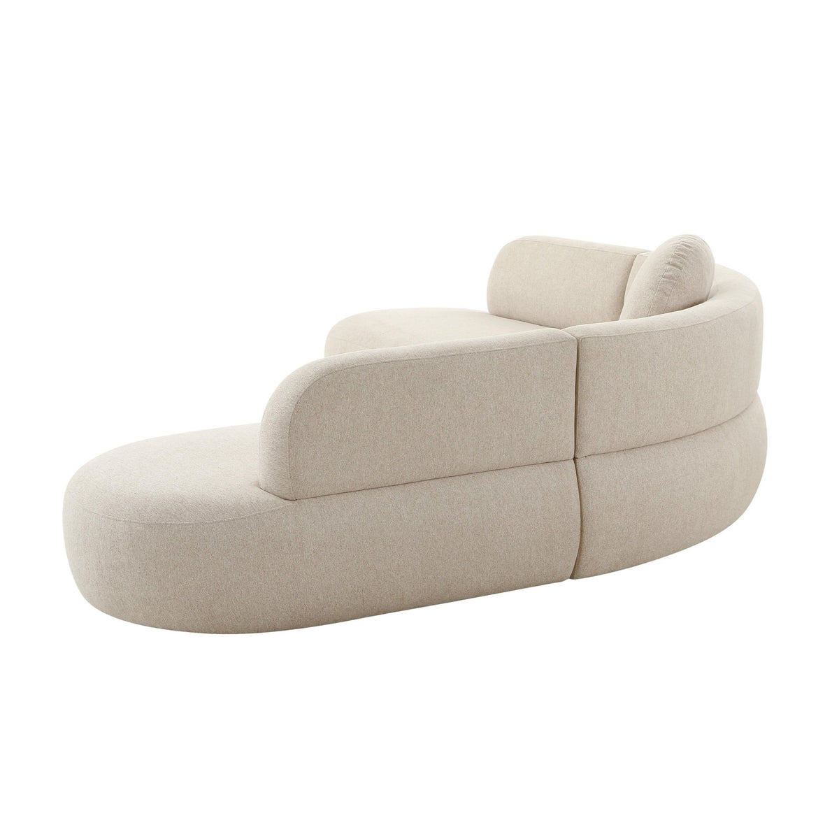Broohah Beige Micro-Herringbone Sectional Sectionals| TOV