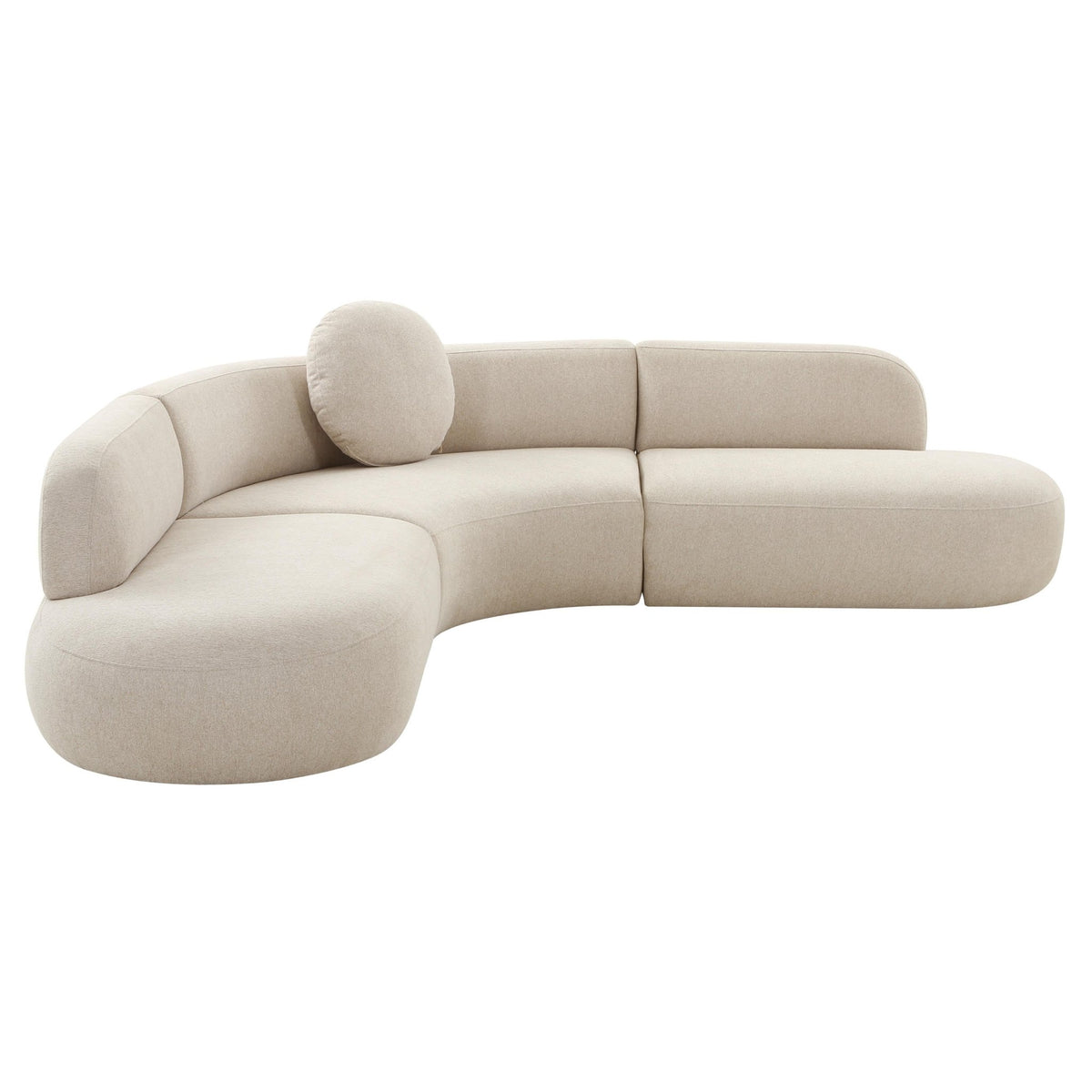 Broohah Beige Micro-Herringbone Sectional Sectionals| TOV