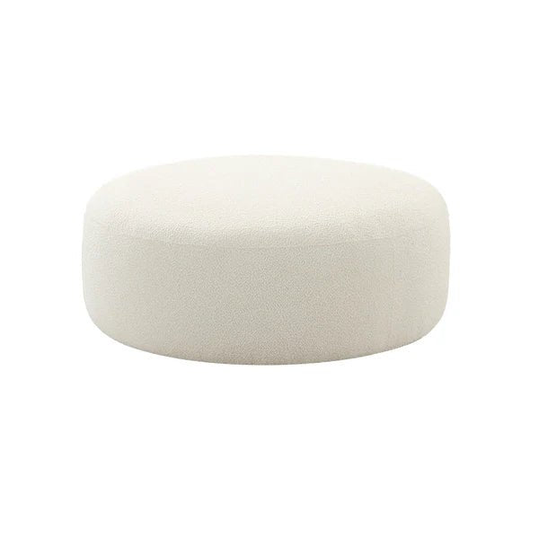 Broohah Cream Boucle Ottoman - Al Rugaib Furniture