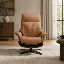 Brown Leather Manual Recliner
