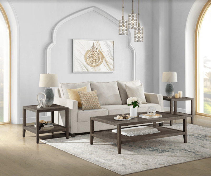 Brown Oak Wood Side Table - Al Rugaib Furniture