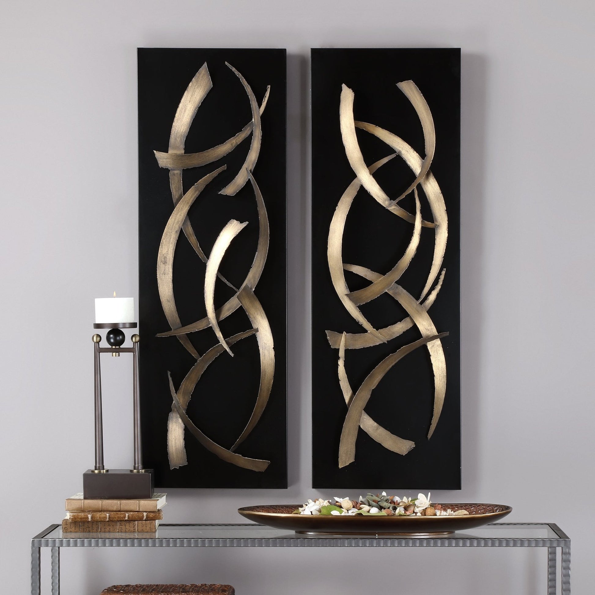 Brushstrokes Metal Wall Panels, S/2 Paintings & Pictures| Uttermost