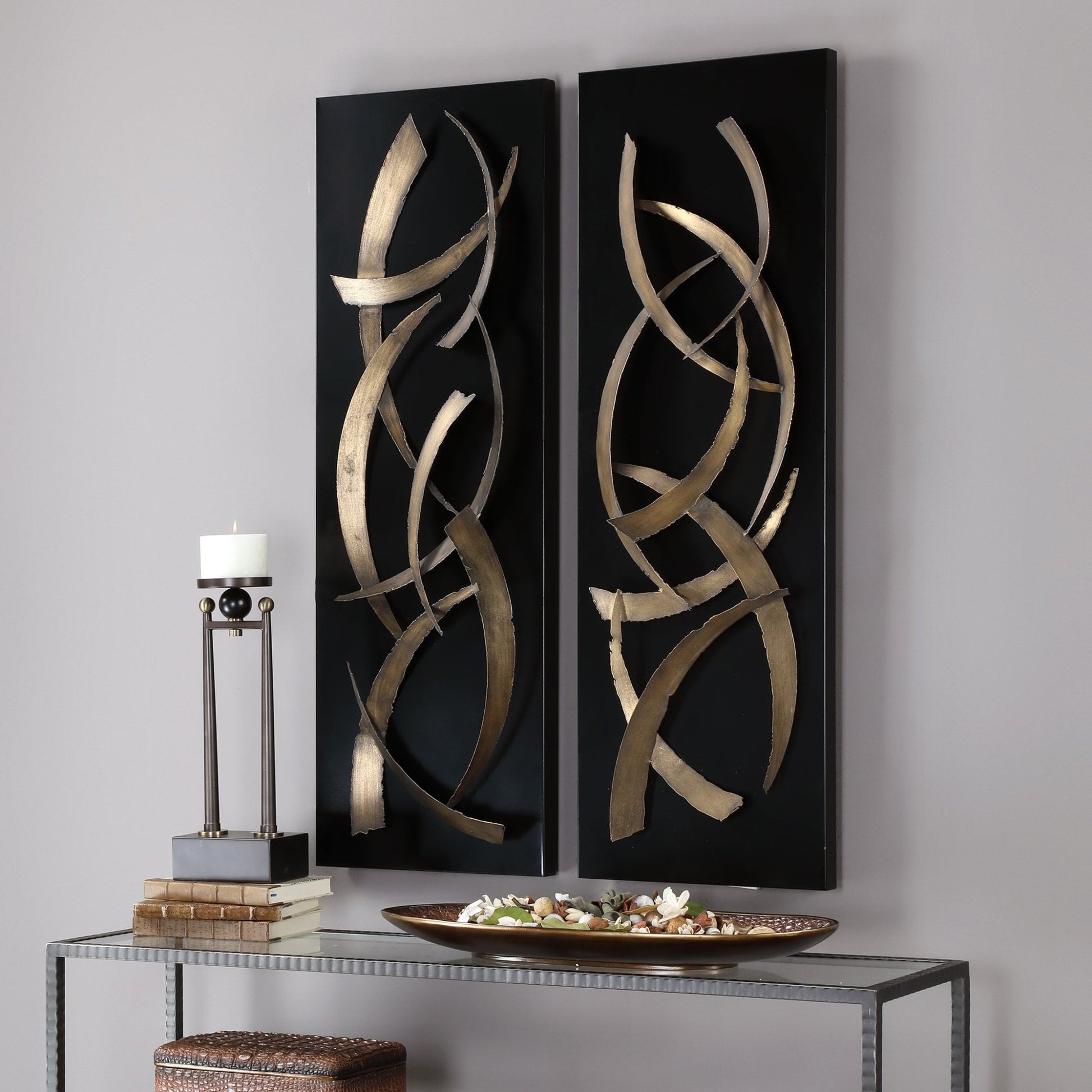 Brushstrokes Metal Wall Panels, S/2 Paintings & Pictures| Uttermost