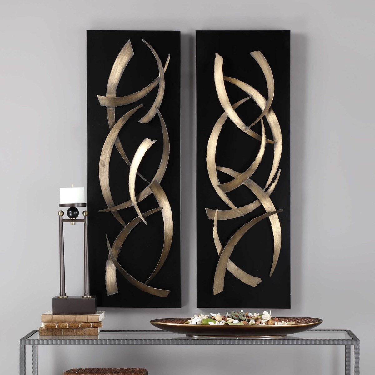 Brushstrokes Metal Wall Panels, S/2 Paintings & Pictures| Uttermost