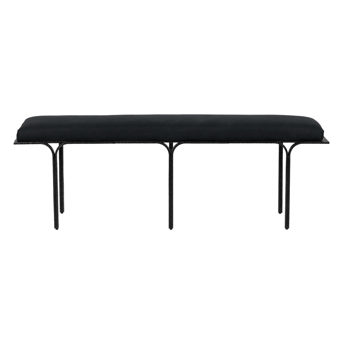 Bryn Black Linen Bench Benches| TOV