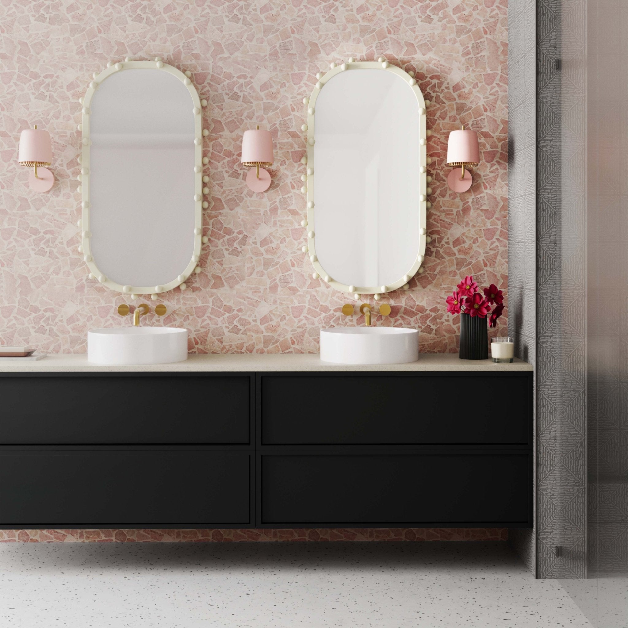 Bubbles Ivory Large Oval Wall Mirror Mirrors| TOV