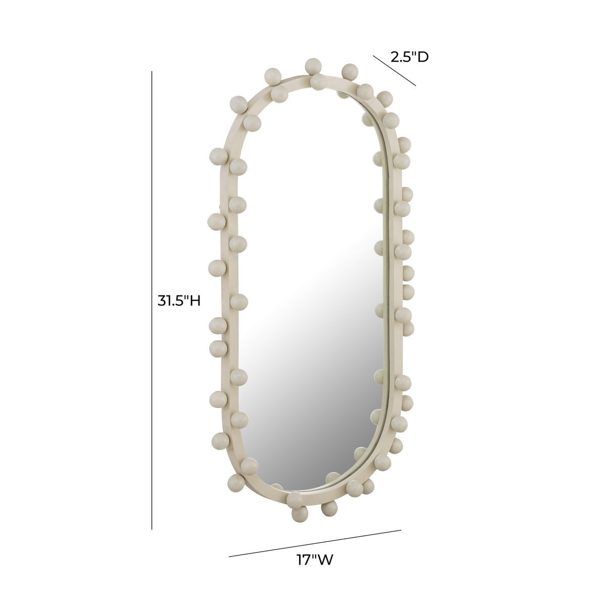 Bubbles Ivory Oval Wall Mirror Mirrors| TOV