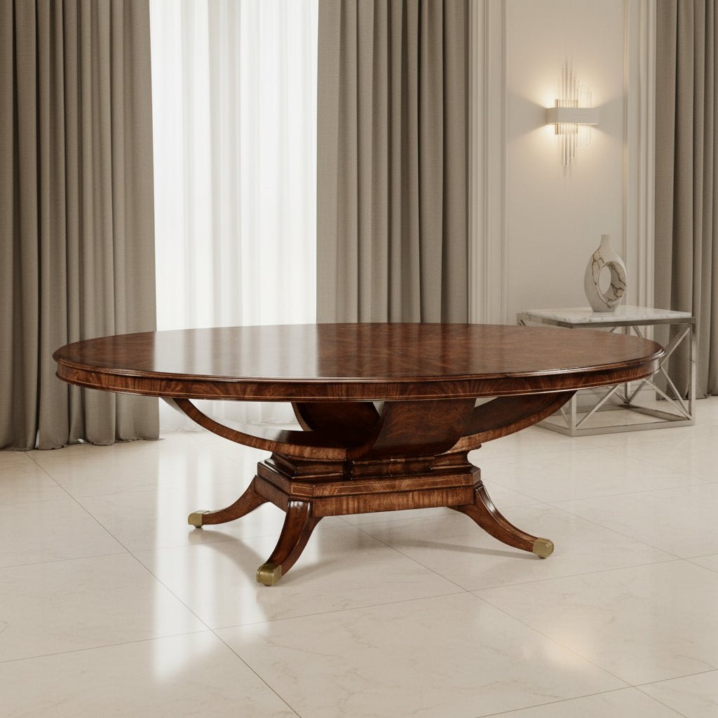 Buckingham Collection - 96" Biedermeier Style Mahogany Oval Dining Table Dining Tables| Jonathan Charles