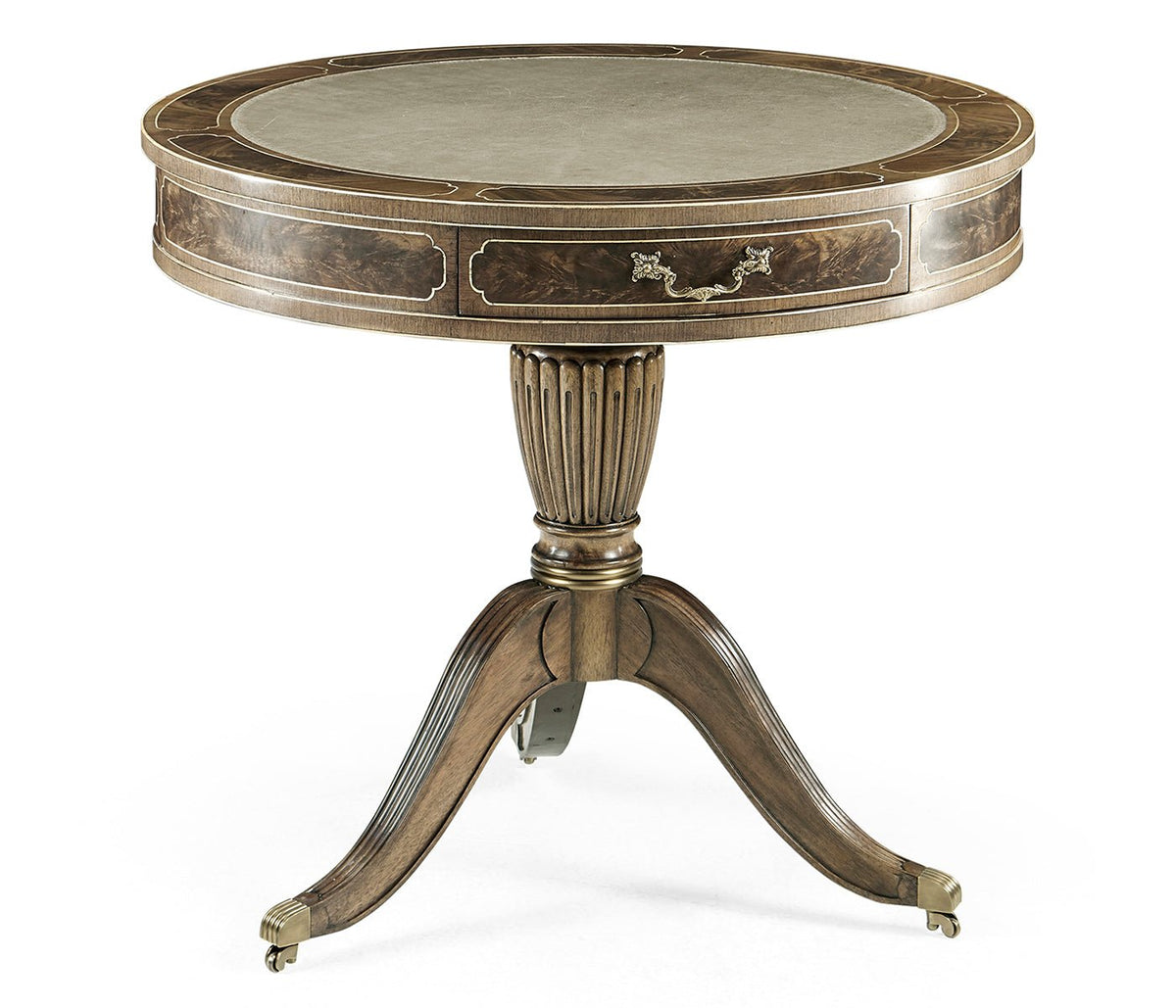 Buckingham Collection - Bleached Mahogany Drum Table Accent & End Tables| Jonathan Charles