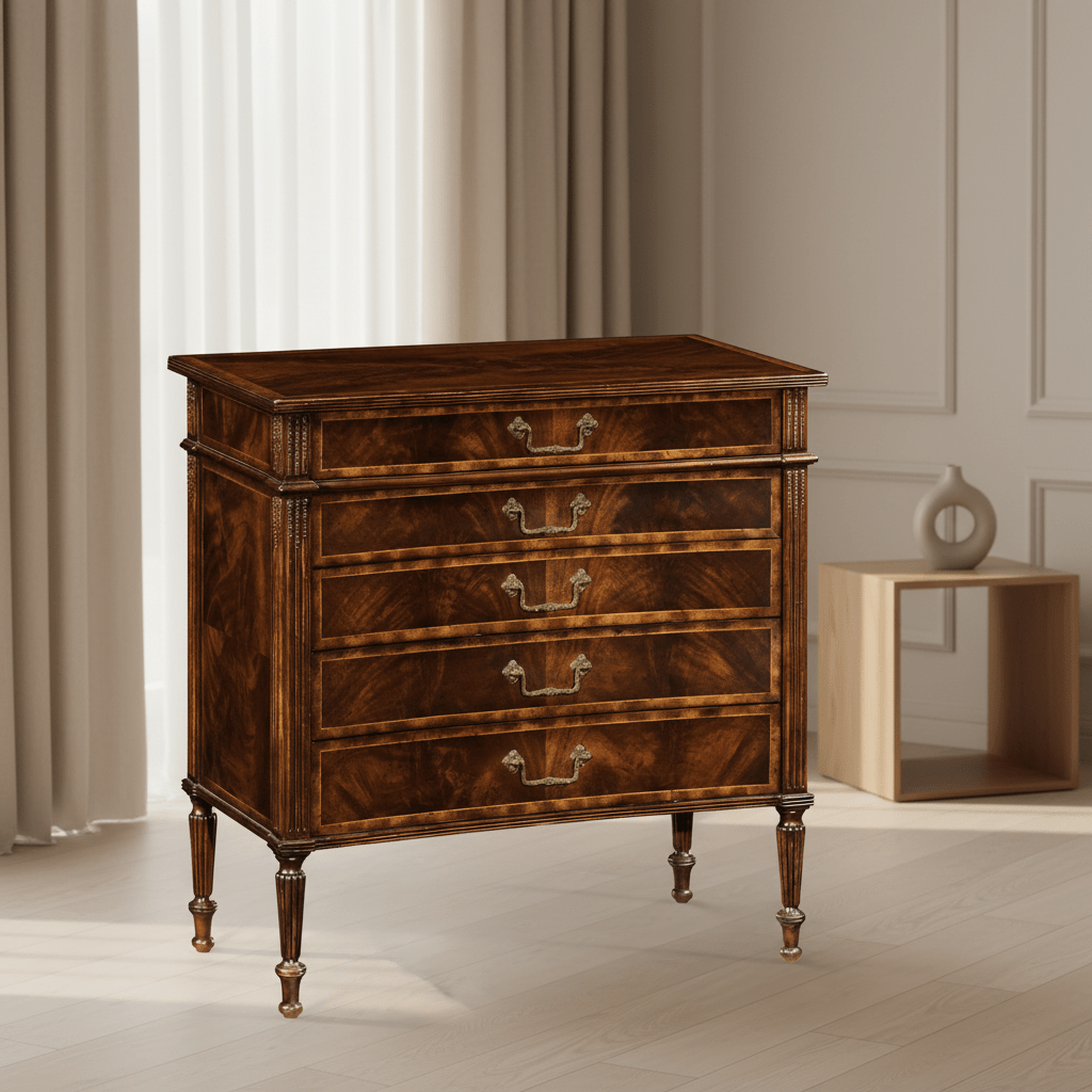 Buckingham Collection - Buckingham Mahogany Chest of Drawers with Concave Profile Cabinets & Chests| Jonathan Charles
