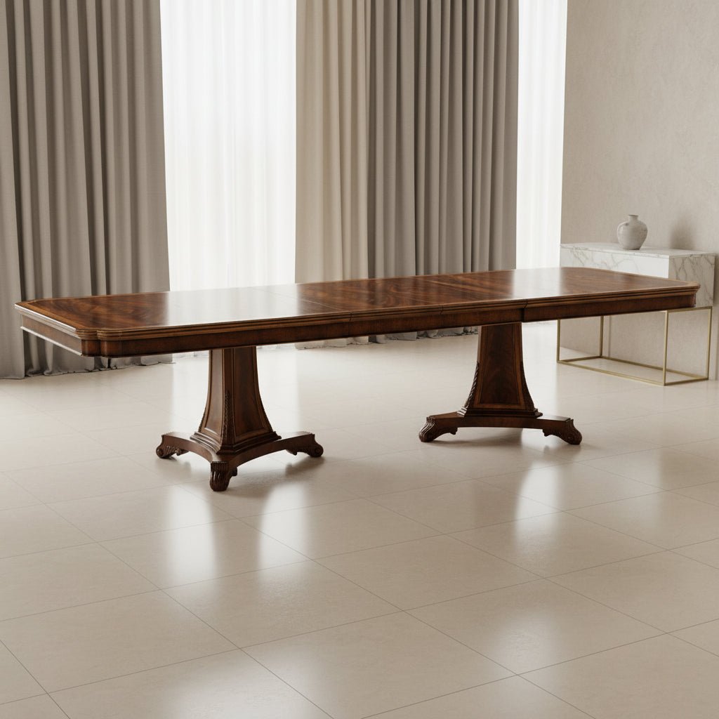 Buckingham Collection - Curved Pedestal Extending Dining Table Dining Tables| Jonathan Charles