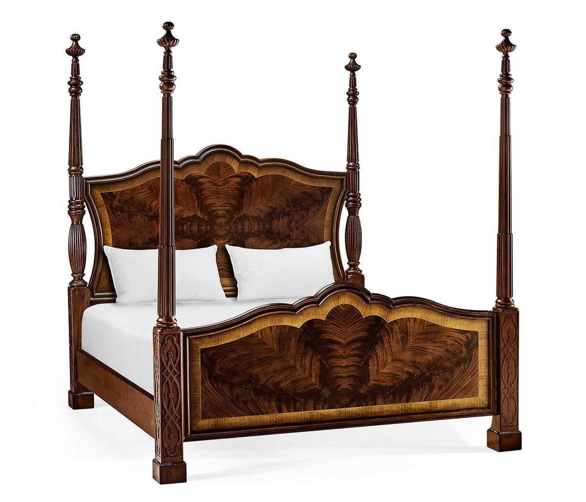 Buckingham Collection - Four Poster Mahogany US King Bed Ground Decors| Jonathan Charles