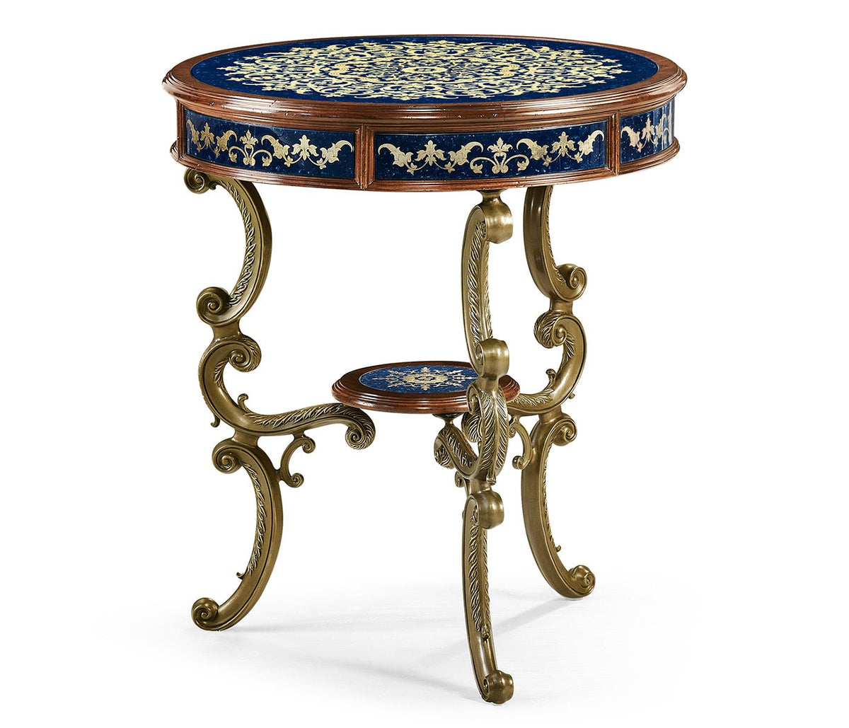 Buckingham Collection - Lapis Blue Églomisé Side Table Accent & End Tables| Jonathan Charles