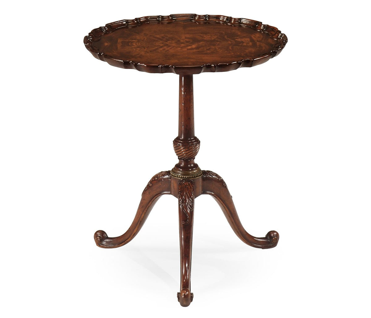 Buckingham Collection - Large Mahogany "Piecrust" Lamp Table Accent & End Tables| Jonathan Charles