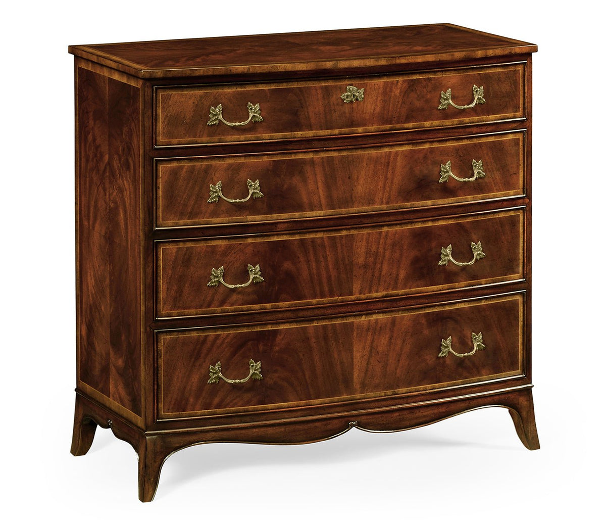 Buckingham Collection - Mahogany Bow Front Chest of Drawers Cabinets & Chests| Jonathan Charles