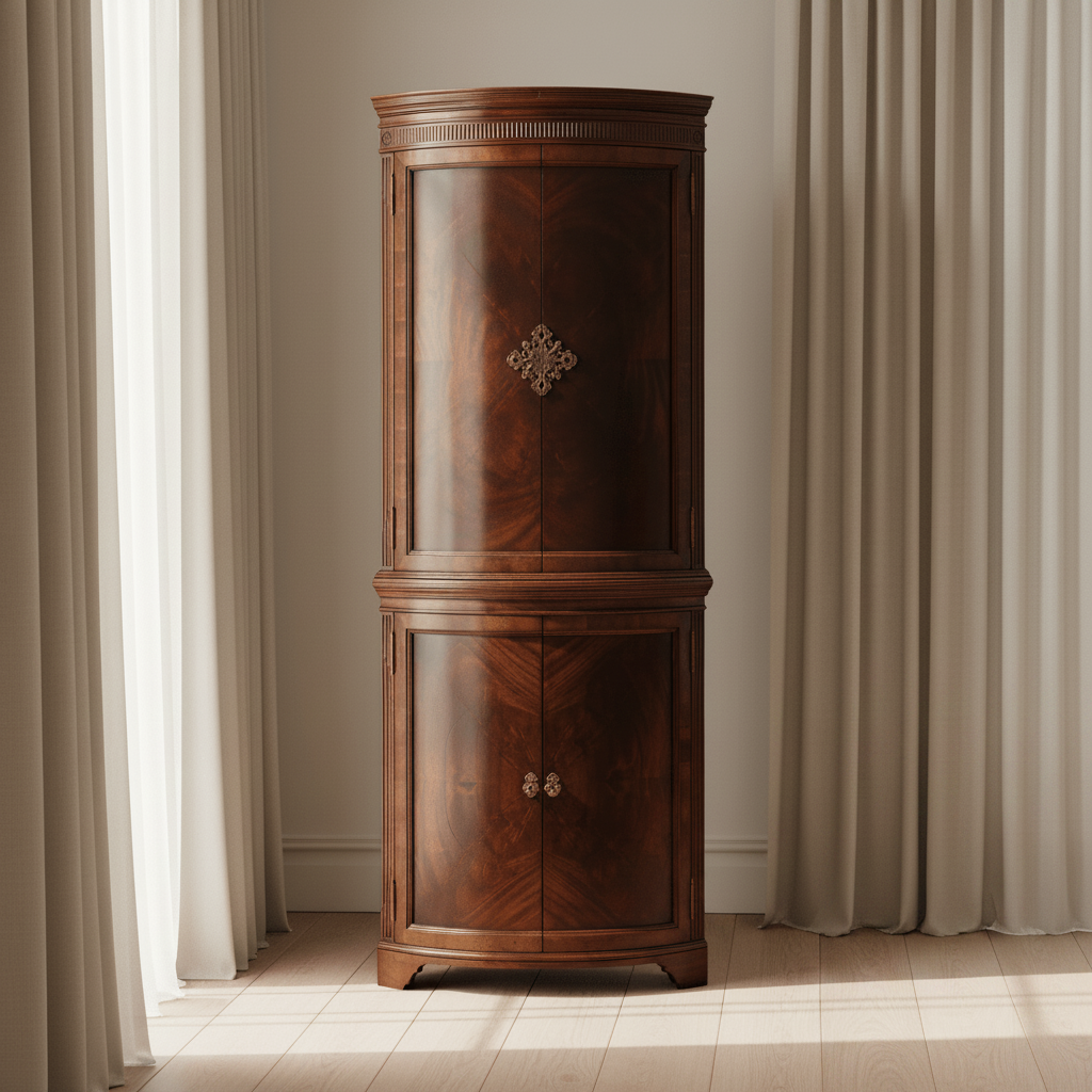 Buckingham Collection - Mahogany Curved Corner Drinks Cabinet Cabinets & Chests| Jonathan Charles