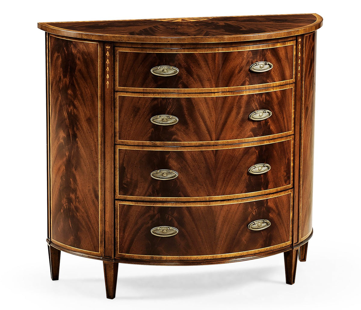 Buckingham Collection - Mahogany Demilune Chest of Drawers Cabinets & Chests| Jonathan Charles