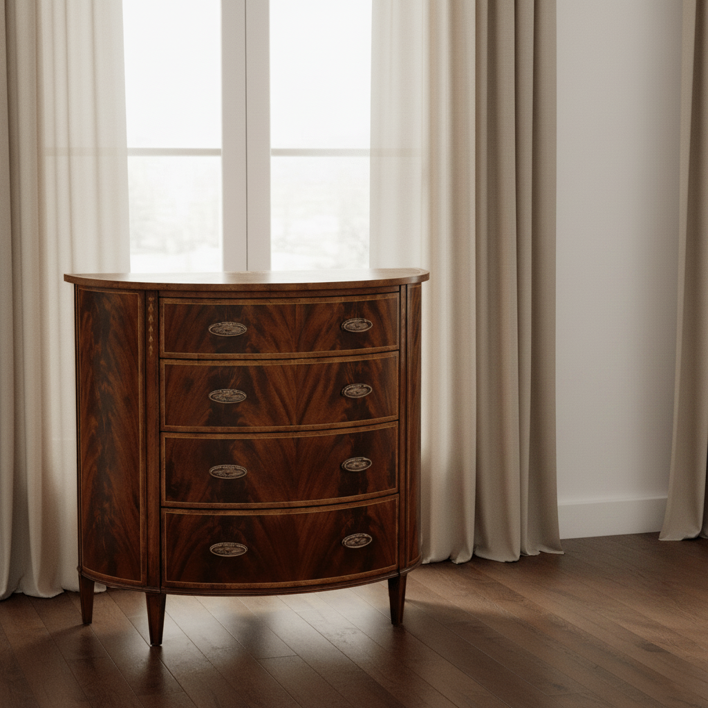 Buckingham Collection - Mahogany Demilune Chest of Drawers Cabinets & Chests| Jonathan Charles