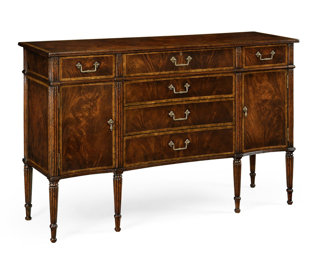 Buckingham Collection - Mahogany Sideboard with Shallow Curved Doors Cabinets & Chests| Jonathan Charles