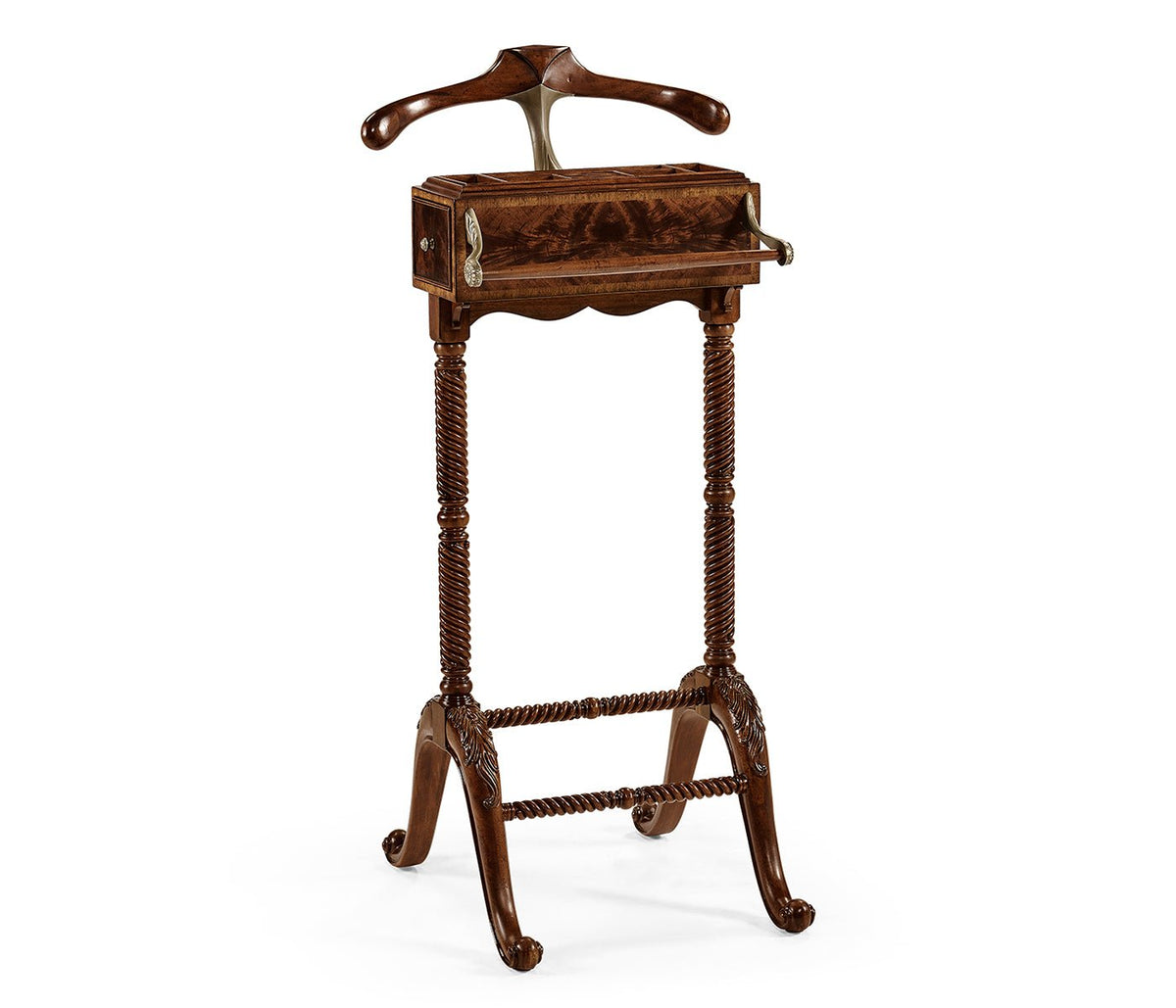 Buckingham Collection - Mahogany Valet Stand with Stud Box Ground Decors| Jonathan Charles
