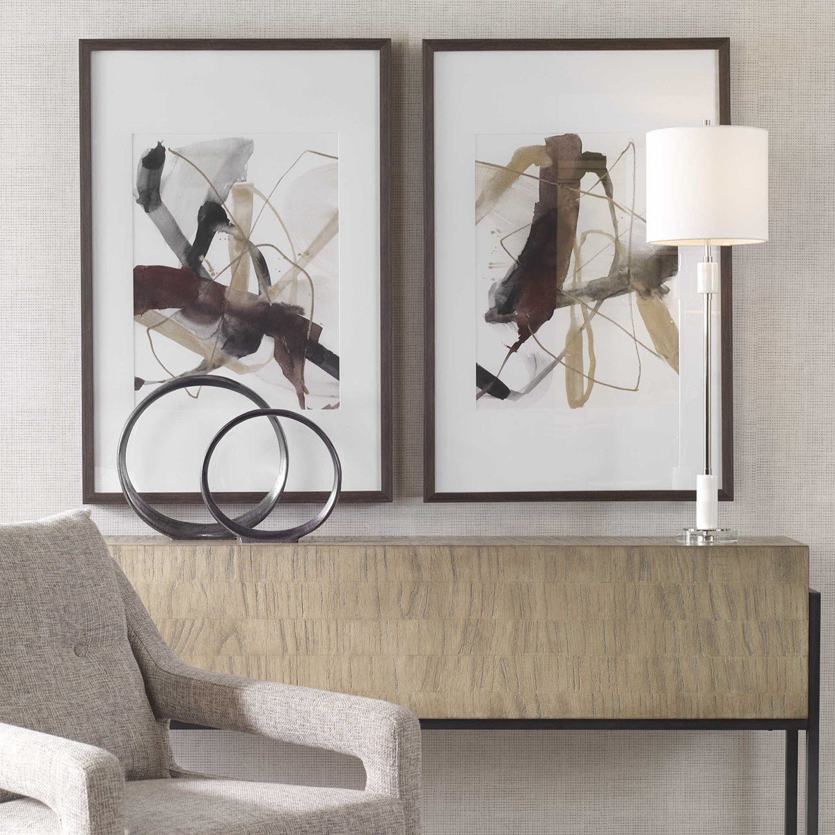 Burgundy Interjection Framed Prints, S/2 Paintings & Pictures| Uttermost