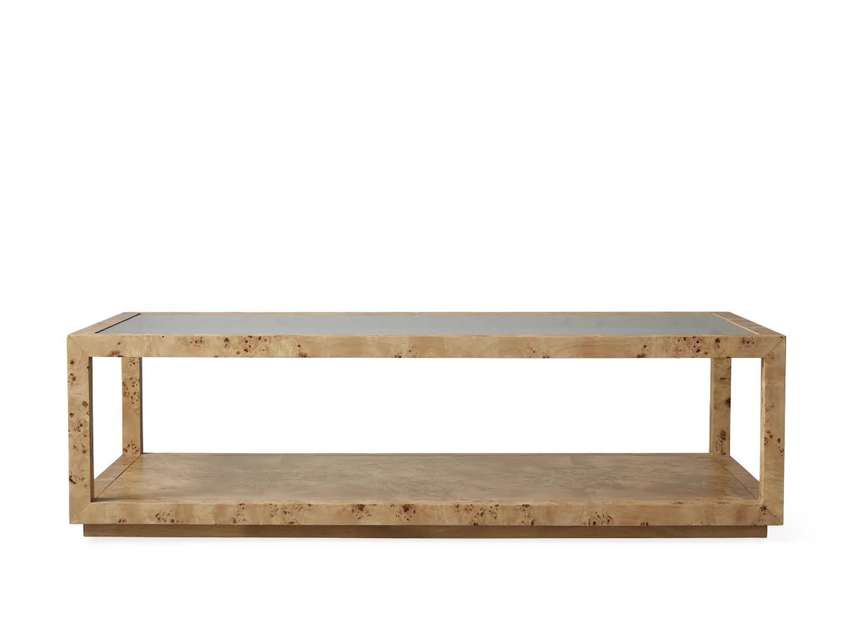 Burl Elegance Glass Coffee Table Coffee Tables| Roots Furniture