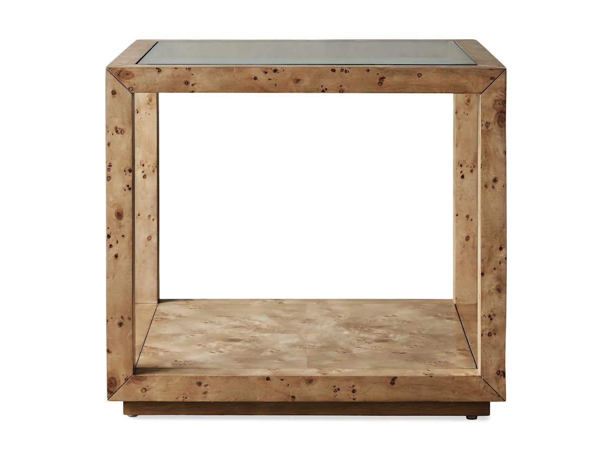 Burl Elegance Glass End Table Accent & End Tables| Roots Furniture