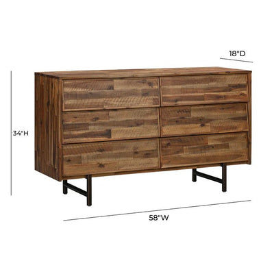 Bushwick Wooden 6 Drawer Dresser - Al Rugaib Furniture