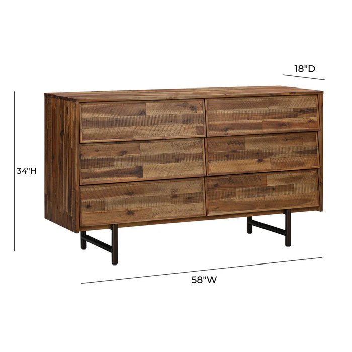 Bushwick Wooden 6 Drawer Dresser - Al Rugaib Furniture
