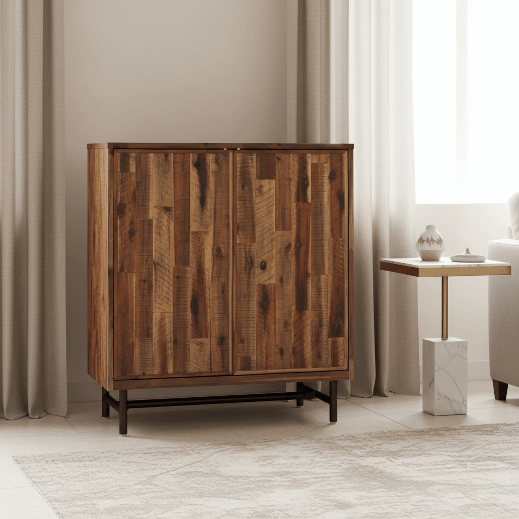 Bushwick Wooden Bar Cabinet Counter Stools| TOV
