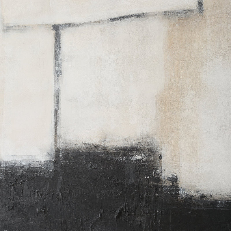 B&W ABSTRACT HAND PAINTED CANVAS - Al Rugaib Furniture