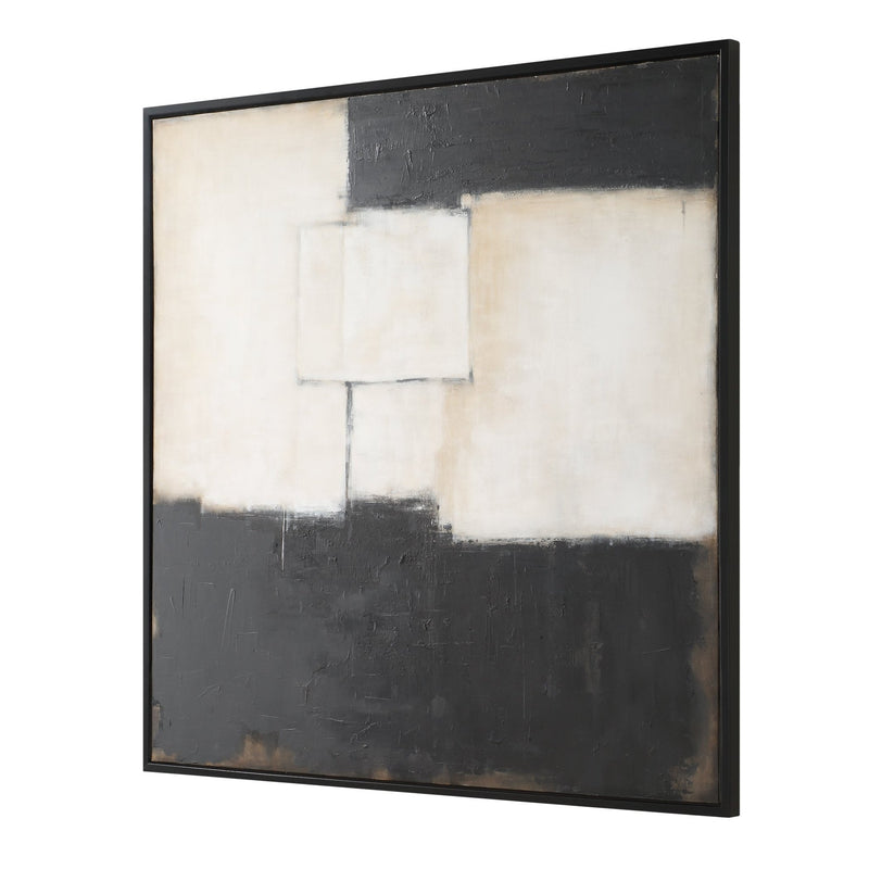 B&W ABSTRACT HAND PAINTED CANVAS - Al Rugaib Furniture