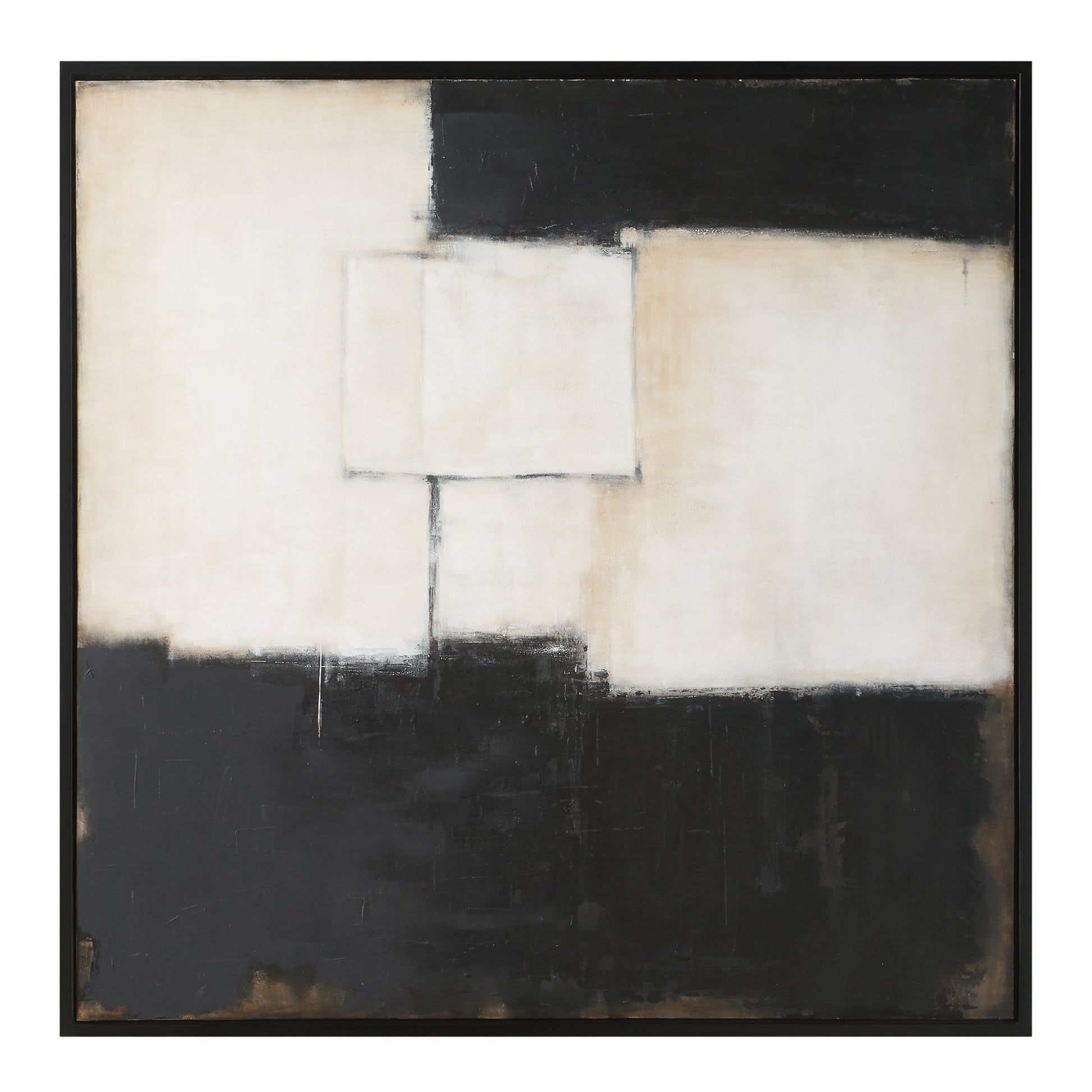 B&W ABSTRACT HAND PAINTED CANVAS Wall Art| Uttermost